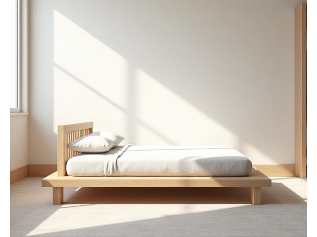 Minimalistischer Bettrahmen aus Eichenholz